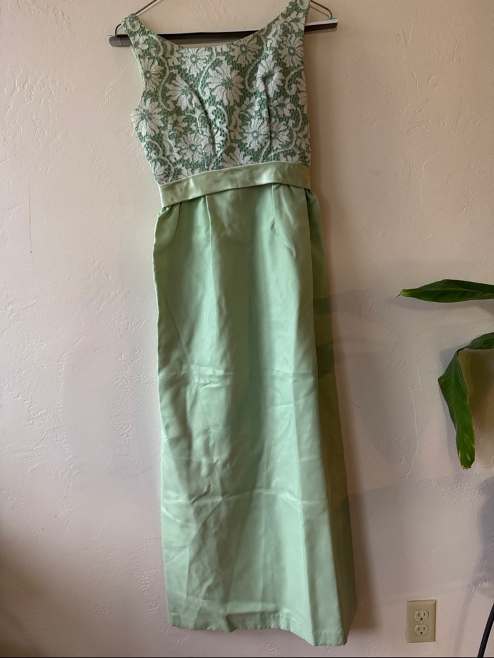 Green Two-Tone Sleeveless Maxi Dress, 1960’s